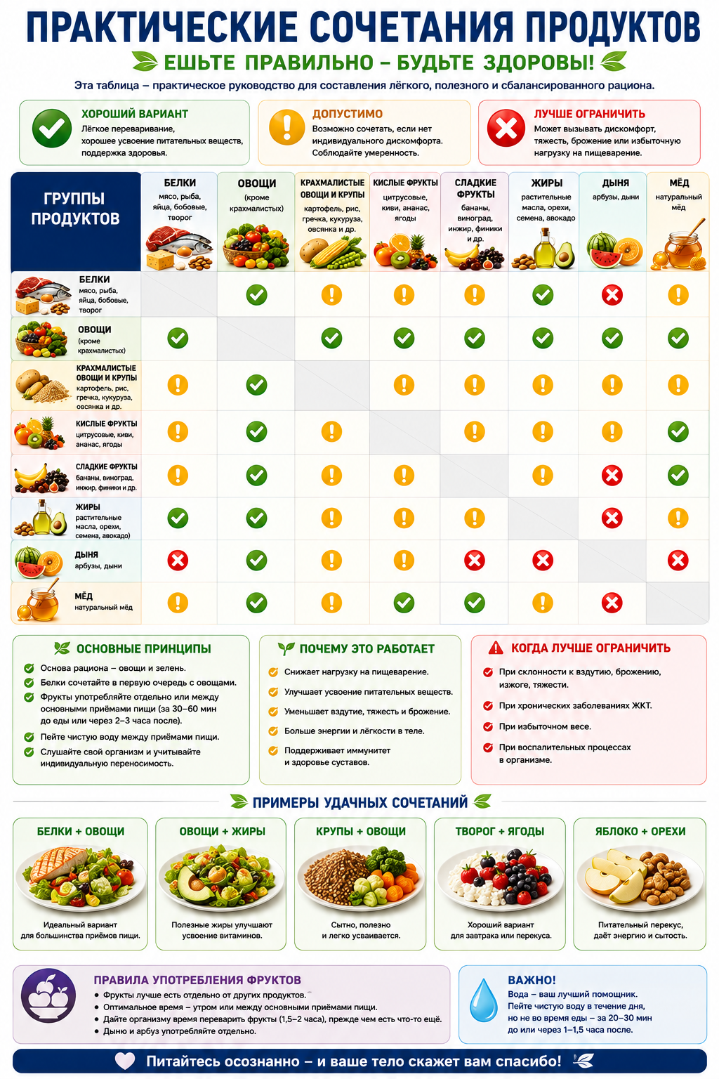 Практические сочетания продуктов